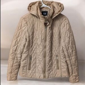 Ela Quilted Hooded Jacket - Cream